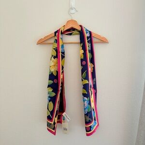 Floral Silk Scarf 53.5 inch x 11.2 inch